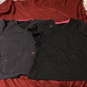 Black scrub tops